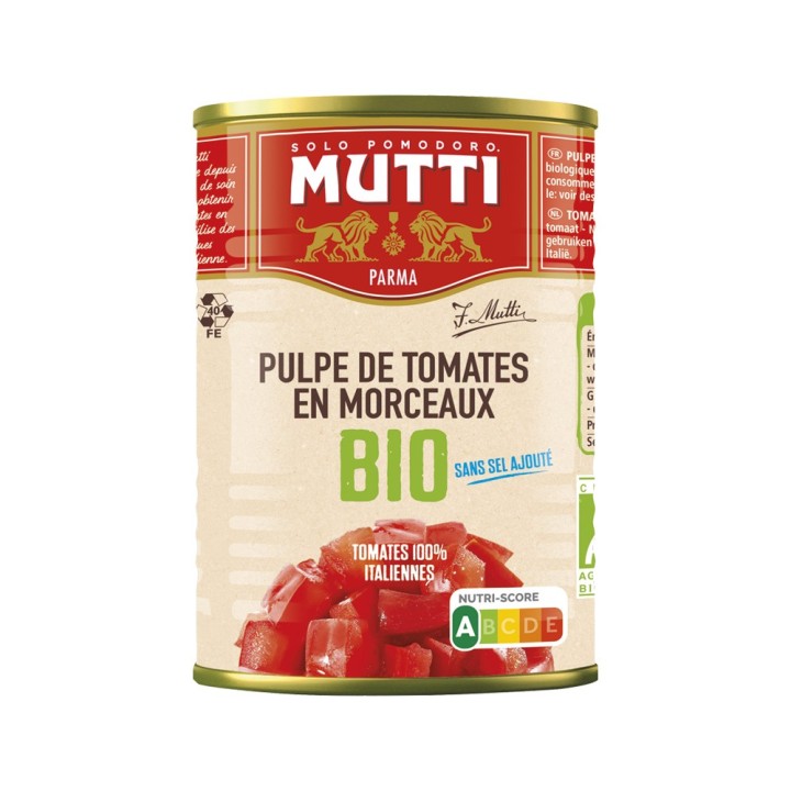 MUTTI Pulpe de tomates en morceaux BIO 400 g