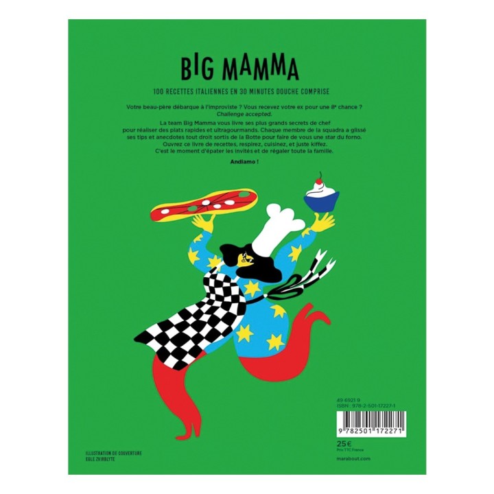 Livre Big Mamma - Cuisine italienne en 30 minutes (douche comprise !) - Marabout - vue détail