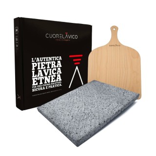 Pierre à pizza pour four 39 x 30 cm avec pelle