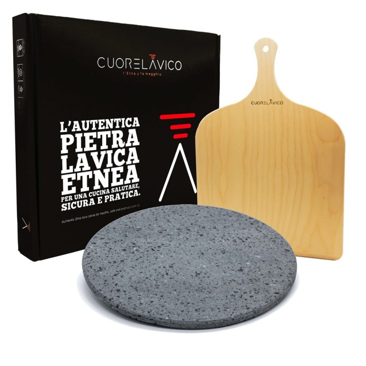 Pierre à pizza pour four ronde Ø 35 cm avec pelle