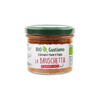 Préparation bio pour bruschetta aux tomates séchées Bio Gustiamo, tartinade italienne savoureuse